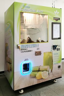 Distributeur automatique combiné Bill Coin Operated Fresh Sugar Cane Machine de fruit