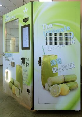 Distributeur automatique combiné Bill Coin Operated Fresh Sugar Cane Machine de fruit