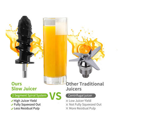 Presse lente serrée fraîche électrique Juice Maker orange de Juice Machine 200W