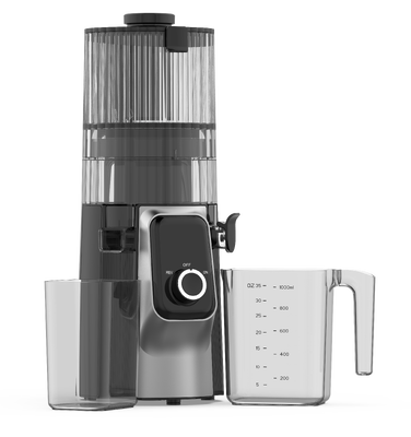 HJ102C Juicer à mâcher lentement blanc 135 mm large, moteur de 200 W, tasse de jus de 1000 ml, fonctionnement silencieux < 70 dB