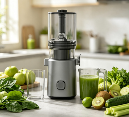 Juicer à mastication lente HJ103A Compact Le cœur d'une cuisine saine et heureuse avec 4 options de couleurs, 135 mm de large chute, 200W de pressage à froid et auto-nettoyage