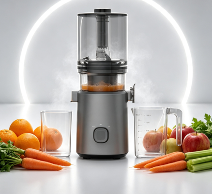 Centrifugeuse lente Fresh Smart HJ303 à grande capacité – Goulotte pour ananas entier de 155 mm, réservoir de 2400 ml, pressage à froid de 200 W et autonettoyante pour familles et réceptions