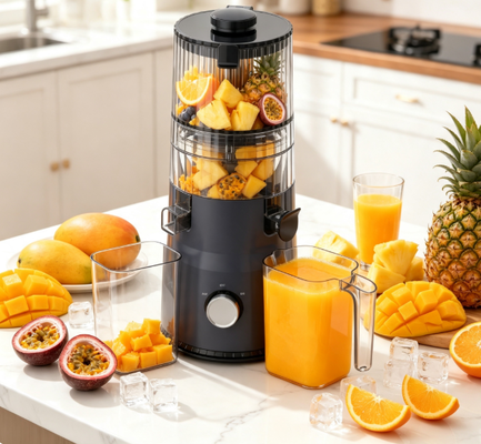 Juicer à mastication lente compact HJ103A, le choix coloré pour la vie moderne avec 4 options de couleurs, 135mm large chute, 200W de presse à froid et auto-nettoyage
