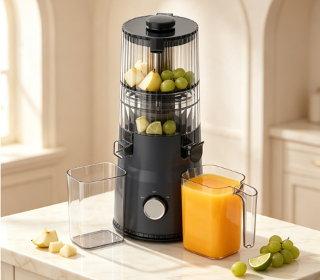Centrifugeuse lente compacte Smart HJ103A de Fresh – Grande saveur, petit encombrement, couleur vive avec 4 options de couleur, goulotte large de 135 mm, pressage à froid de 200 W et autonettoyante