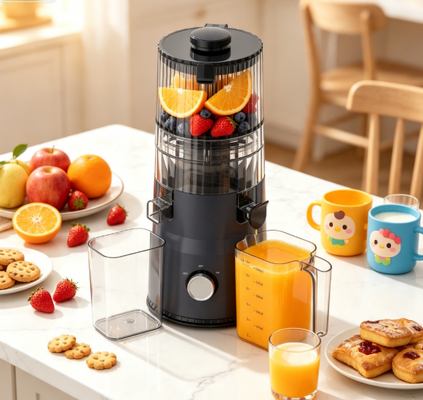 Extracteur de jus lent compact Smart HJ103 – Le cœur de chaque maison saine avec goulotte large de 135 mm, pressage à froid de 200 W et autonettoyant