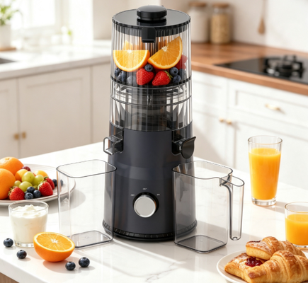 Fresh Smart HJ103 Juicer compact à mâcher lentement Le choix intelligent pour les cuisines modernes avec une chute large de 135 mm, une presse à froid de 200 W et un auto-nettoyage