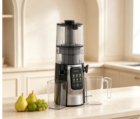 Centrifugeuse lente multifonction Fresh Smart HJ102D – La clé pour un mode de vie sain et délicieux avec 6 modes, goulotte large de 135 mm, pressage à froid de 200 W et autonettoyage