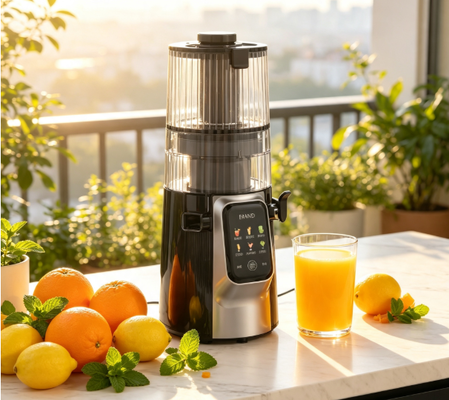 Fresh Smart HJ102D Juicer à mastication lente multifonctionnel 6 modes, 1 machine, créations saines illimitées avec chute large de 135 mm, presse à froid 200W et auto-nettoyage