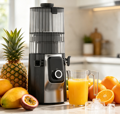 Centrifugeuse lente Smart HJ102C Fresh – La centrifugeuse qui fait de votre cuisine le cœur d'une vie saine avec 3 vitesses réglables, un goulot large de 135 mm, une presse à froid de 200 W et un auto-nettoyage