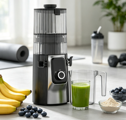 Centrifugeuse lente Smart HJ102C Fresh – La centrifugeuse qui rend la vie saine délicieuse avec 3 vitesses réglables, goulotte large de 135 mm, pressage à froid de 200 W et auto-nettoyage