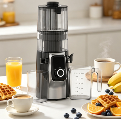Centrifugeuse lente Smart HJ102C Fresh – La centrifugeuse qui fait de la fraîcheur une habitude avec 3 vitesses réglables, goulotte large de 135 mm, pressage à froid de 200 W et auto-nettoyage
