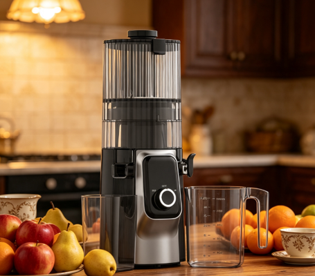 Centrifugeuse lente Smart HJ102C Fresh – La centrifugeuse qui rend votre cuisine complète avec 3 vitesses réglables, goulotte large de 135 mm, pressage à froid de 200 W et auto-nettoyage