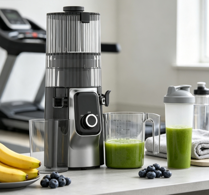 Centrifugeuse lente Smart HJ102C Fresh – La centrifugeuse qui transforme les produits en pur plaisir avec 3 vitesses réglables, goulotte large de 135 mm, pressage à froid de 200 W et autonettoyage