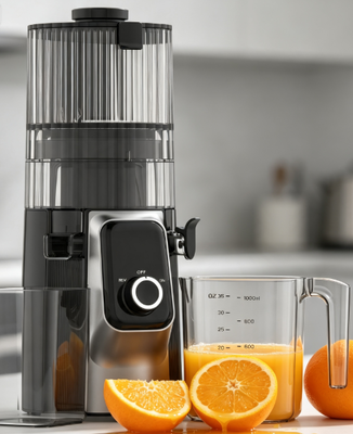 Centrifugeuse lente Smart HJ102C Fresh – La centrifugeuse qui vous aide à prendre de bonnes habitudes avec 3 vitesses réglables, goulotte large de 135 mm, pressage à froid de 200 W et autonettoyante
