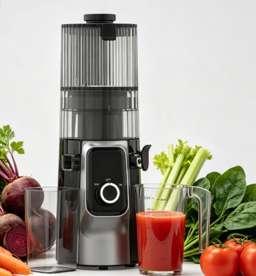Centrifugeuse lente Smart HJ102C Fresh – L'expérience de jus ultime avec 3 vitesses réglables, goulotte large de 135 mm, pressage à froid de 200 W et autonettoyant