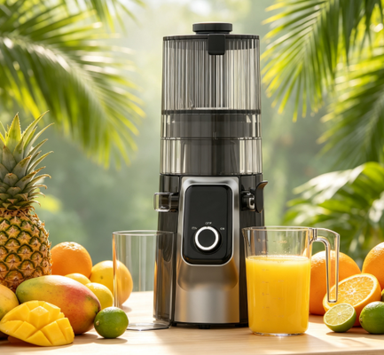 Centrifugeuse lente Smart HJ102C Fresh – L'expérience de jus ultime avec 3 vitesses réglables, goulotte large de 135 mm, pressage à froid de 200 W et autonettoyant