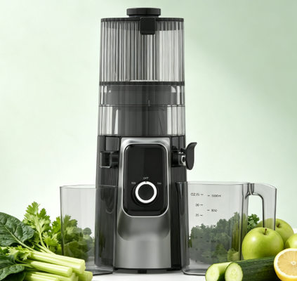 Centrifugeuse lente Fresh Smart HJ102C – La centrifugeuse qui révèle le meilleur de chaque ingrédient avec 3 vitesses réglables, goulotte large de 135 mm, pressage à froid de 200 W et autonettoyante