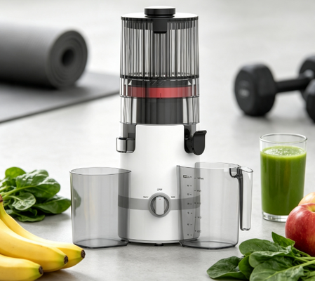 Centrifugeuse lente Smart HJ102B Fresh – La manière la plus intelligente et la plus sûre de faire des jus frais avec goulotte de 135 mm, pressage à froid de 200 W, autonettoyant et verrouillage familial