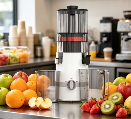 Juicer à mastication lente HJ102B frais, jus frais, démarrage frais, matinées familiales fraîches avec chute de 135 mm, presse à froid de 200 W, auto-nettoyage et verrouillage
