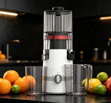 Centrifugeuse lente Smart HJ102B Fresh – Le choix sain pour le cœur de votre famille avec goulotte de 135 mm, pressage à froid de 200 W, autonettoyant et verrouillage de sécurité