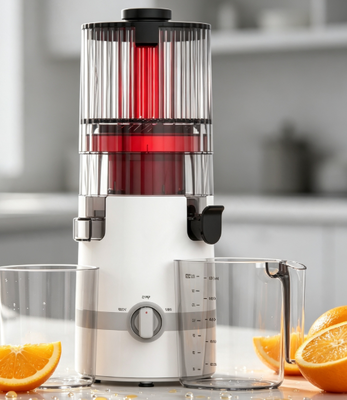 Centrifugeuse lente Smart HJ102B Fresh – La centrifugeuse familiale de tous les jours que vous utiliserez vraiment avec goulotte de 135 mm, pressage à froid de 200 W, autonettoyante et verrouillage sécurisé
