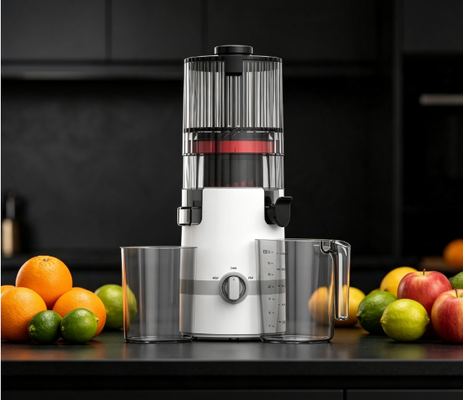 Centrifugeuse lente Smart HJ102B Fresh – Le nouveau départ que votre famille mérite, avec goulotte de 135 mm, pressage à froid de 200 W, autonettoyant et verrouillage de sécurité fiable