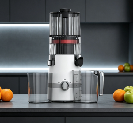 Fresh Smart HJ102B Juicer à mâcher lentement La solution familiale complète avec sécurité à verrouillage pro, chute de 135 mm, presse à froid de 200 W et auto-nettoyage pour tous les âges