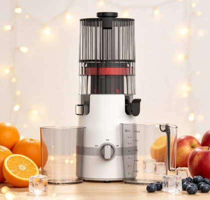 Centrifugeuse lente Smart HJ102B Fresh – La centrifugeuse familiale ultime avec verrouillage de sécurité intelligent, goulotte large de 135 mm, pressage à froid de 200 W et autonettoyage pour le bien-être quotidien
