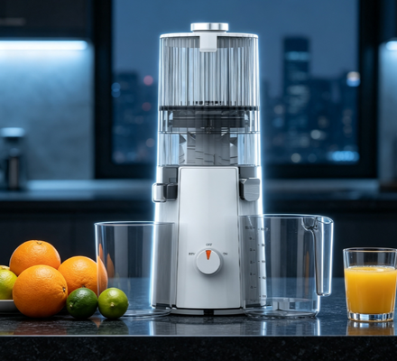 Fresh Smart HJ102A Juicer à mastication lente L'extracteur de fruits entiers ultime avec une chute large de 135 mm, une presse à froid de 55 tours par minute, auto-nettoyage et rendement maximal de jus