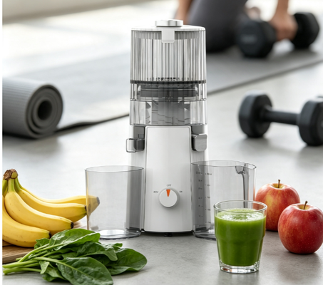 Centrifugeuse lente Smart HJ102A Fresh – Extracteur à pression à froid à haut rendement de 200 W avec goulotte large de 135 mm, fonction autonettoyante et matériaux sans BPA