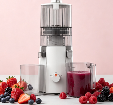 Fresh Smart HJ102A Support Immun Slow Masticating Juicer Extracteur de vitamines de 200 W avec chute large de 135 mm, technologie de pressage à froid à 55 tours par minute pour la défense naturelle et le bien-être saisonnier