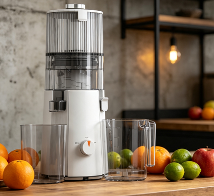 Centrifugeuse lente Smart HJ102A à base de plantes – Extracteur végétalien de 200 W avec goulotte large de 135 mm, technologie de pressage à froid de 55 tr/min pour une nutrition pure et naturelle à base de plantes entières