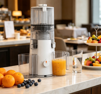 Centrifugeuse lente Smart HJ102A pour bébé et famille – Extracteur de nutriments sans BPA avec goulotte large de 135 mm, technologie d'extraction à froid de 55 tr/min pour purées de bébé et jus familiaux sains