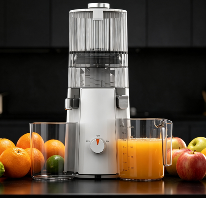Fresh Smart HJ102A Premium Gift-Ready Slow Chewing Juicer 135 mm large chute, 55 RPM technologie de pressage à froid, sans BPA avec emballage de luxe et livre de recettes, cadeau parfait pour la famille et les amis