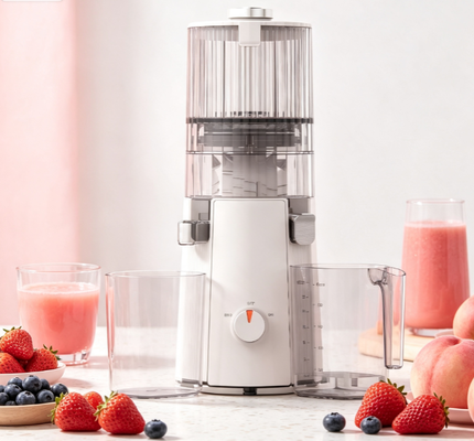 Extracteur de jus lent Fresh Smart HJ102A 200W – Goulotte large de 135 mm, technologie d'extraction à froid de 55 tr/min avec fonction autonettoyante, appareil de cuisine sans BPA