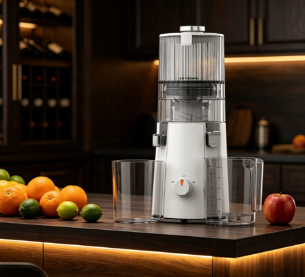 Extracteur de jus lent Smart HJ102A Fresh – Extracteur de fruits et légumes entiers avec composants sans BPA, technologie de pressage à froid de 55 tr/min pour une rétention maximale des nutriments