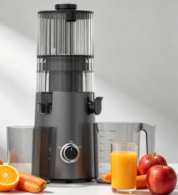 Juicer à mastication lente HJ103 à large chute de 135 mm, moteur de 200 W, sans BPA, conception facile à nettoyer