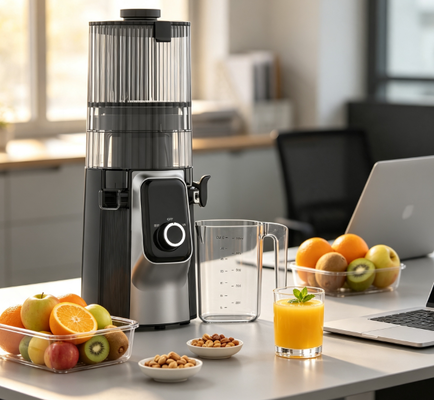 HJ102C 135mm à bouche large sans filtre Juicer à mastication lente, à faible bruit, facile à nettoyer Juicer de fruits et légumes
