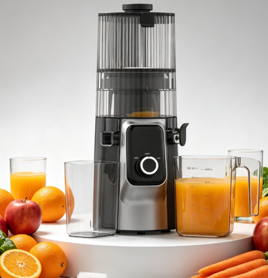 Vente en gros Juicer domestique lent HJ102C, 3 pièces amovibles laveur rapide large alimentation chute Juicer