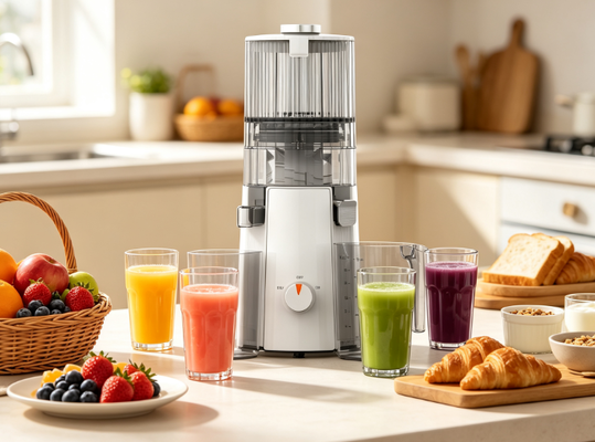 HJ102A Juicer à mastication lente à haut rendement Extraction de jus de plus de 98%, ouverture d'alimentation de 135 mm, tasse de jus de 1000 ml