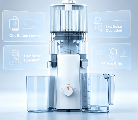 HJ102A Centrifugeuse Lente Classique – Goulotte Large de 135 mm, Moteur de 200 W, Bol à Jus de 1000 ml, Sans BPA